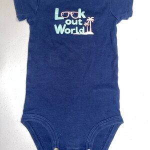 Just One You/Carters: Baby Look Out World Blue Onesie/Bodysuit (12 Months)